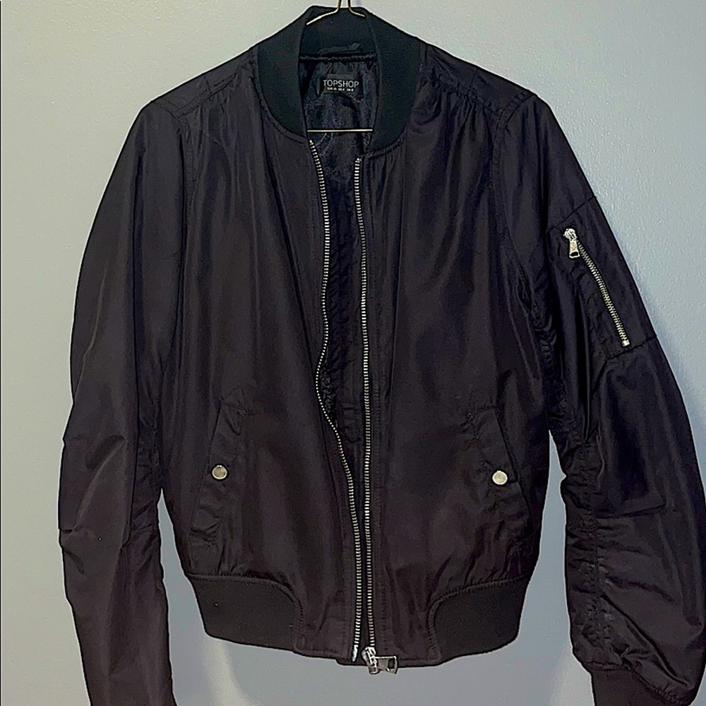 Topshop Black Bomber